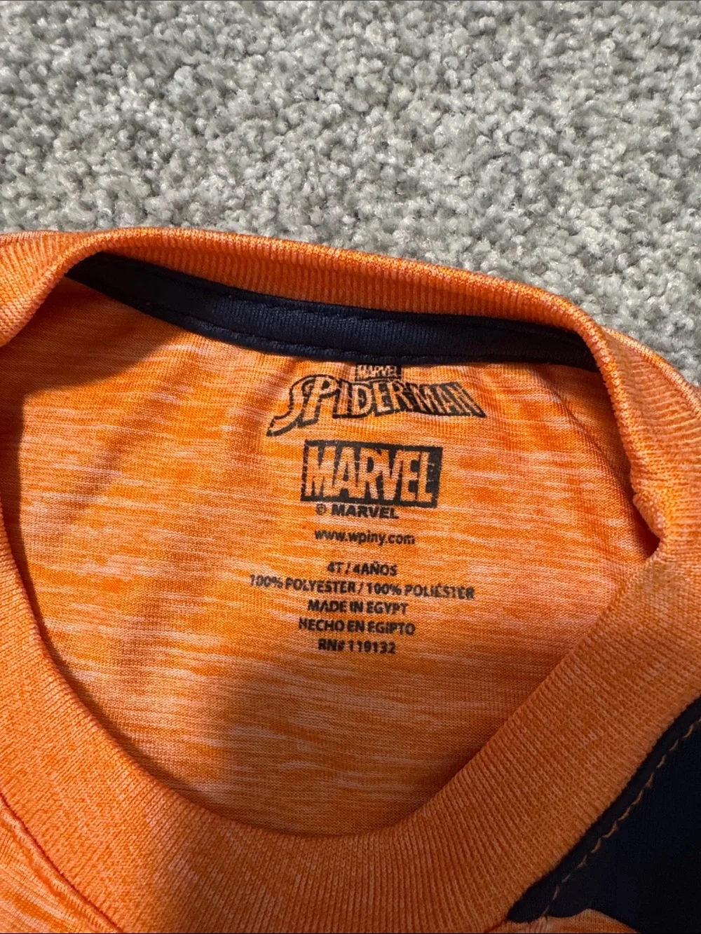 Marvel Orange and Navy Spidey Graphic Kids Pajama Set